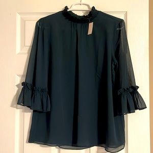 Ann Taylor flowing green shirt